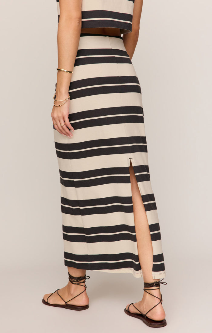 Z Supply Gail Striped Jersey Midi Skirt – Cotton Stripe Midi Skirt