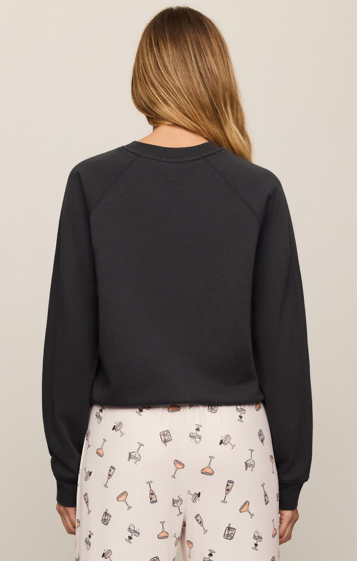 Z Supply Here for the Booze Halloween Graphic Cropped Sweatshirt