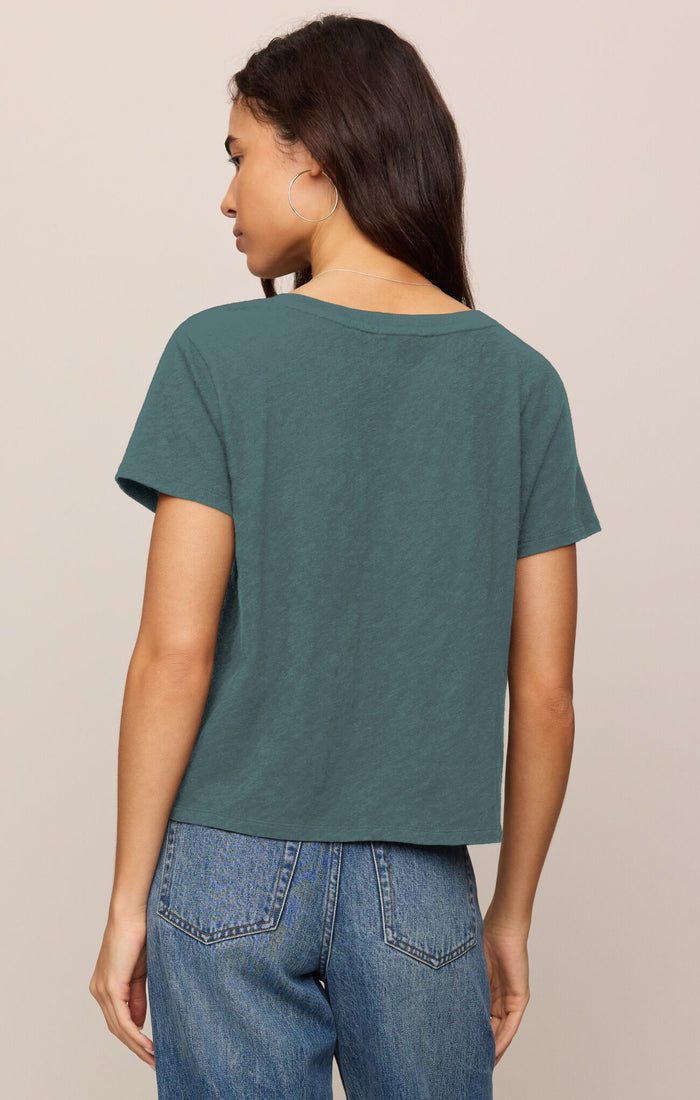 Z Supply Nomad V-Neck Tee – Emerald Cove Brushed Slub Cotton Essential