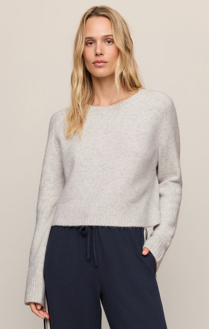 Z Supply Stand In  Feather Grey Crew Neck Sweater