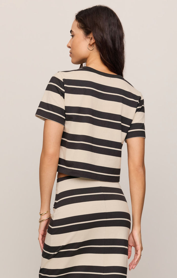 Z Supply Stellan Striped Tee – Ash Black Cotton Stripe Tee
