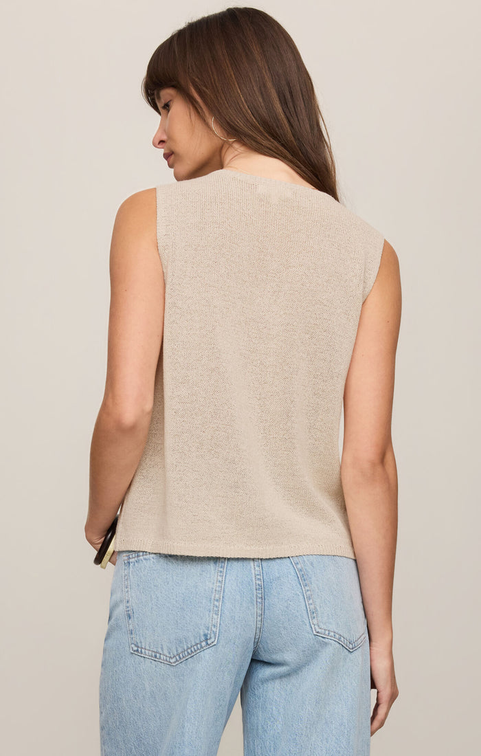 Z Supply Syd Sweater Vest – Linen Blend Button Front Vest